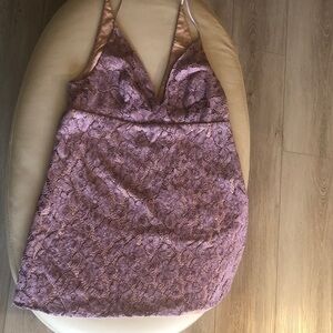 Free People lavender velvet on lace mini dress